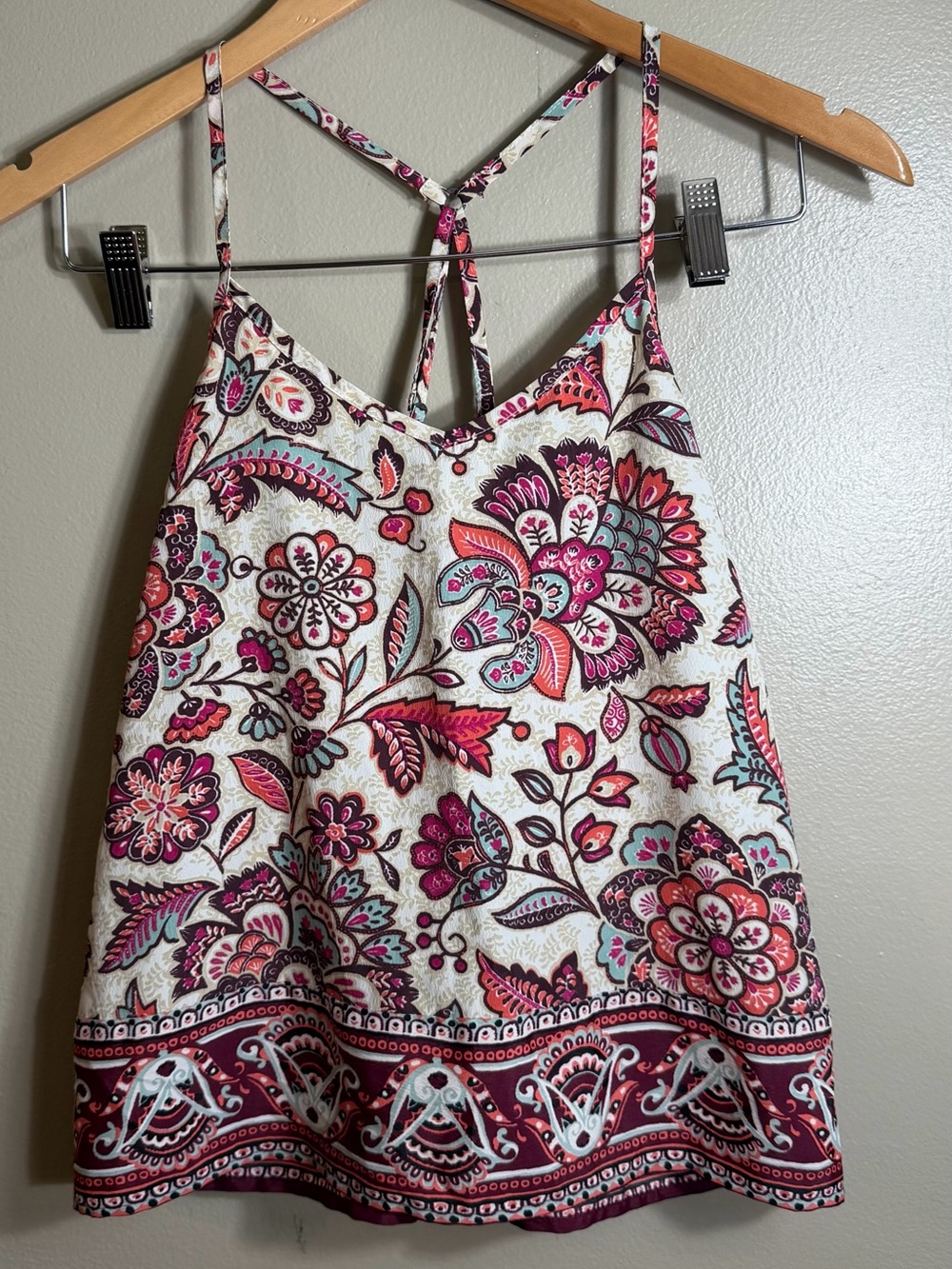 Hollister XS Boho Paisley Swing Tank Racerback Festival Top